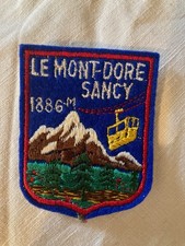 Ancien écusson à coudre feutre brodé blason Mont Dore Sancy  Vintage  tbe