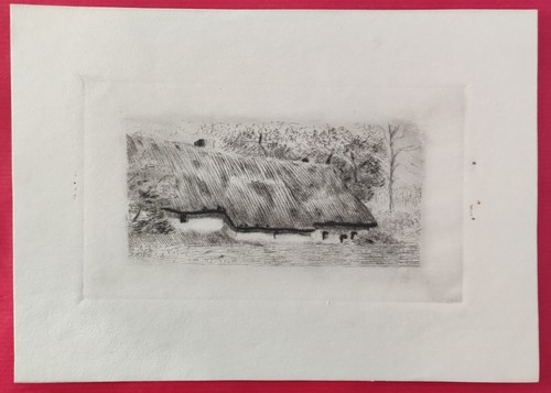 Gravure petite fermette - gravure:,