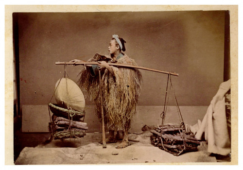 Japon porteur bois tirage - de, bois,