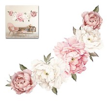 Pivoine Fleur Rose Fleur Autocollant Mural Salon Maison Décor Mural Décalque