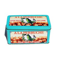 Grande boîte à sucre vintage A La Perruche / Cossé-Duval / Sucre roux pur canne