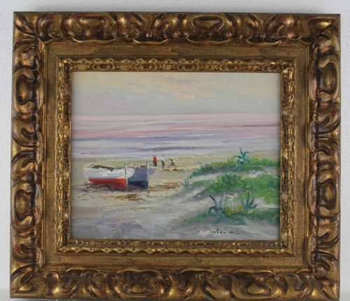 Tableau huile paysage marin - paysage,