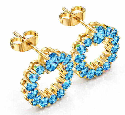 Boucles oreilles clous halo - d'oreilles,