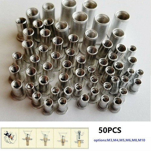 Ecrou insert acier 50pcs tête - ecrou,