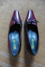 Chaussures escarpins Bayou bordeaux liseré noeud noir talon 6 cm Taille 37 UK 4