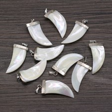 Un pendentif tribal homme dent de Requin en nacre, Collier option chaine