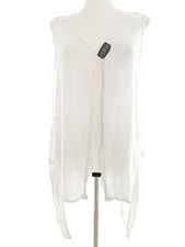 TERA BORA Gilet pour Femmes Blanc 44 Sans manches Lin