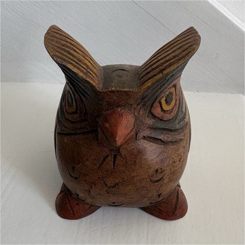Statuette chouette bois - chouette, en