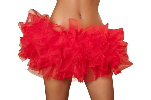 Adult red fluffy mini ruffled - adult,