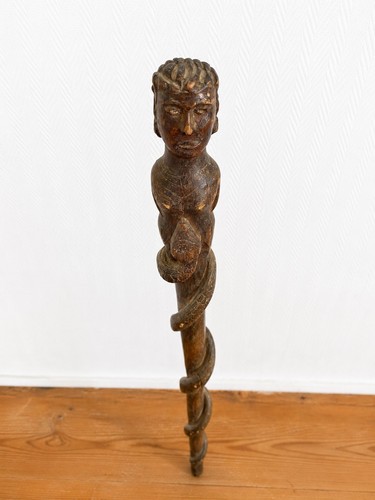 Canne monoxyle art populaire - canne,