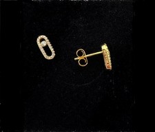 Boucle d’oreilles Concept Messika en Plaqué Or & Argent 925 et Zirconium Neuves