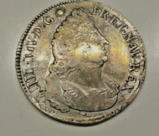LOUIS XIV ECU PALMES 1694 P = DIJON RARE  surfrappè sur ECU 1693 B =ROUEN TTB+