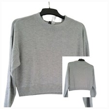 Pull Crop Gris Maille Fine H&M