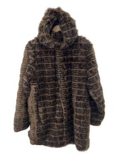 Manteau À Capuche En Fourrure Synthétique Brun M Utilisé