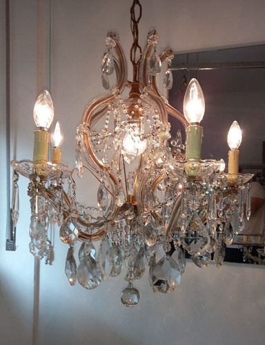 Beau lustre vintage panier - lustre,