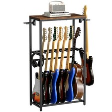 Support de Guitare Stand Guitare à 2 Niveaux pour 7 Guitares Idéal pour Entre...