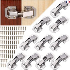 10 Pieces Charniere Porte Placard 90 Degrés avec Vis, Mécanisme de Fermeture A