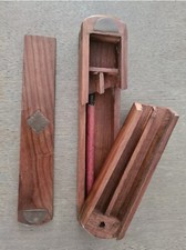 Ancien Encrier Bois Et Laiton