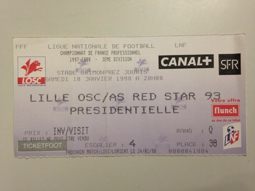 Ticket match championnat - match, de