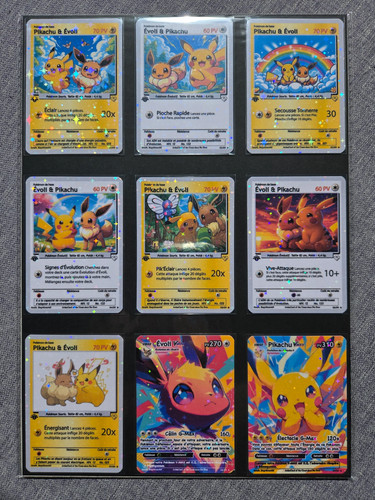 Cartes pokémon pikachu evoli - pokémon,