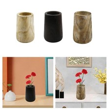 Vase en bois, vase décoratif en terre cuite, pot de fleurs séchées pour