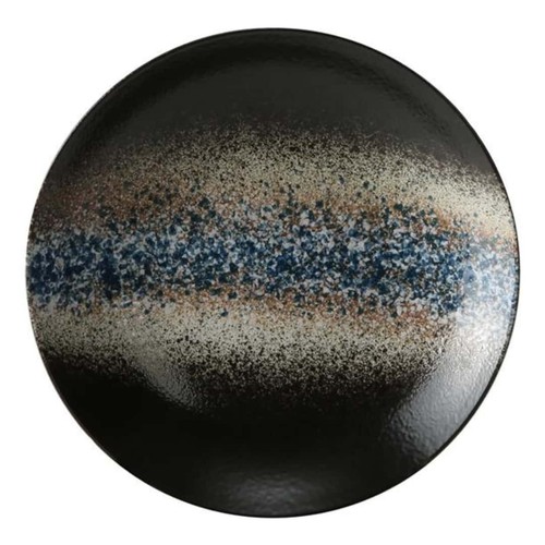 Assiette pâtes lune - lune, bleue