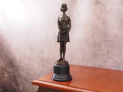 Sculpture bronze fille - sculpture,