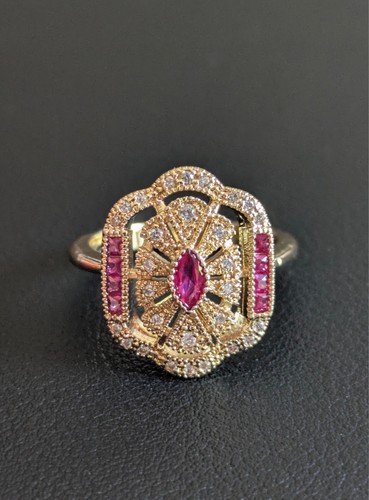 Bague dorée style art - bague, deco