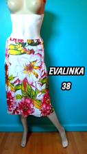 Evalinka Taille 38  Superbe jupe doublée blanc rose jaune