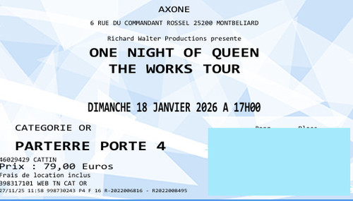 Billet concert queen - 1,