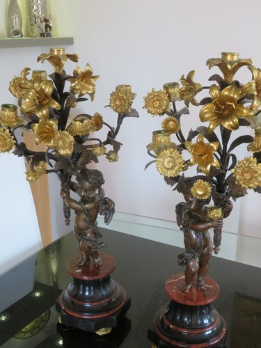 Paire candélabre bronze - candÉlabre,