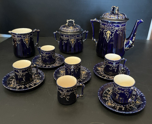 Ancien service cafe bleu - service,