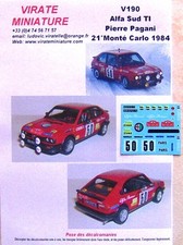 V190 ALFA SUD TI 21° RALLYE MONTE CARLO 1984 PIERRE PAGANI DECALS VIRATE 1/43
