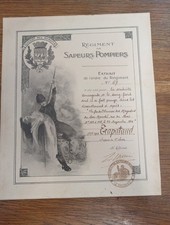 Certificat De Conduite Courageuse Sapeur Pompier De Paris Novembre 1915 4eme Cie