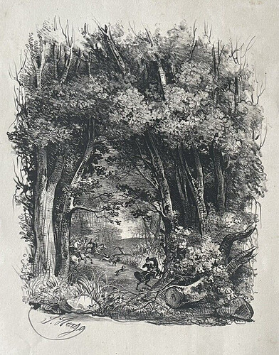 Gravure xix signée - gravure,