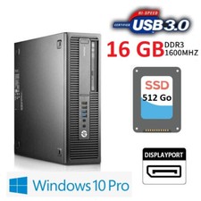 PC HP EliteDesk 705 G2 SFF AMD A4 PRO-8350B  16Go - SSD 512Go  Win 10