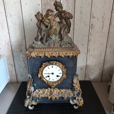 ancienne pendule en bronze et marbre