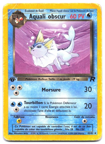 Carte pokémon aquali obscur - pokémon,