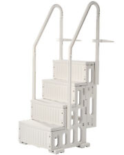 VEVOR Escalier de Piscine de 122-137 cm 4 Marches avec 2 Rampes 181,4 kg Blanc