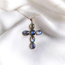 Pendentif croix en labradorite