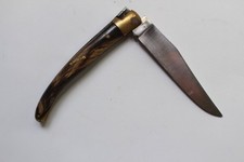 Couteau pliant de poche Laguiole noir ancien, manche en corne lame en inox