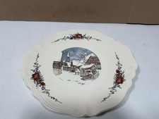 Ancien grand plat à anses Sarreguemines Obernai Henri Loux