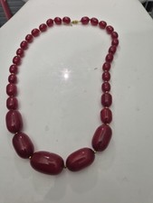 ANTIQUE Collier Sautoir CHERRY
