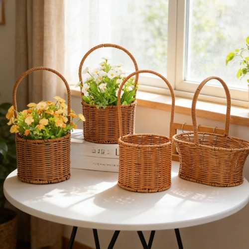 Panier fleurs plastique - fleurs, en