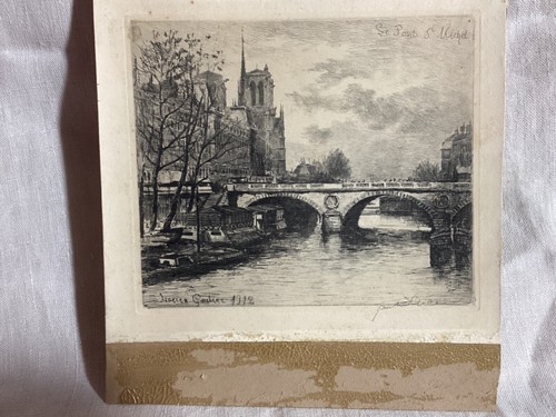 Gravure lucien gautier pont - gravure, le