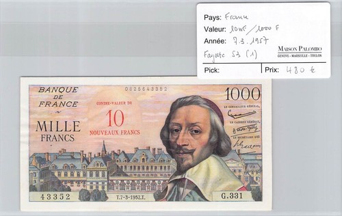 BILLET FRANCE - 10 NF / 1000