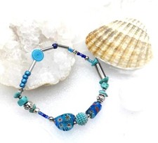 Bracelet bleu argenté - bleu, et