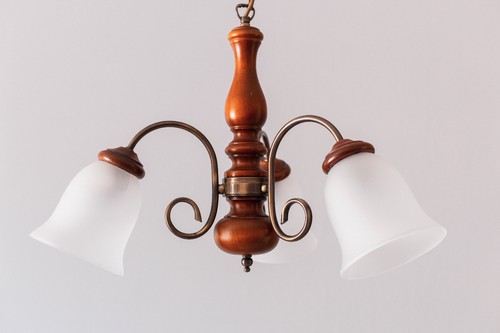 Lustre vintage branches bois - 3,