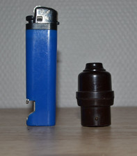 Ancienne Douille Voleuse B22 en Bakélite Marron avec sortie de câble Luminaire