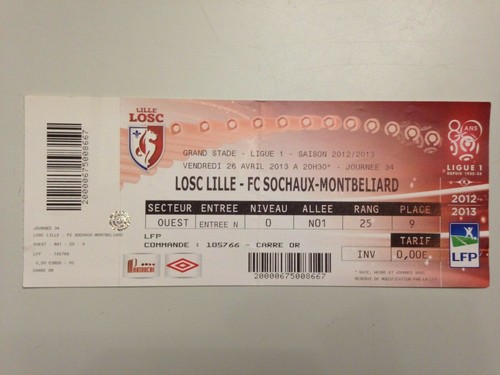 Ticket match lille fc - ticket,